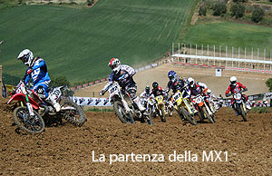 La partenza della MX1 del Trofeo Italia disputato a Gioiella